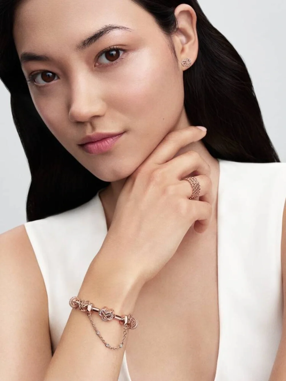 Pandora Triple Clear Stone Safety Chain